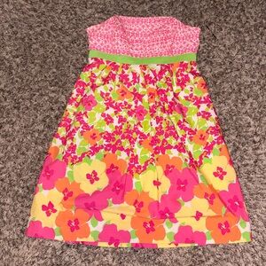 Lilly Pulitzer Pink, Green, Yellow & Orange Floral Dress